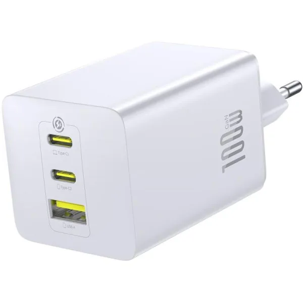 СЗУ Baseus EnerFill FE11 Fast Charger PD100W+QC3.0 (1USB-A/2C) (P101821) — Белый — фото 2
