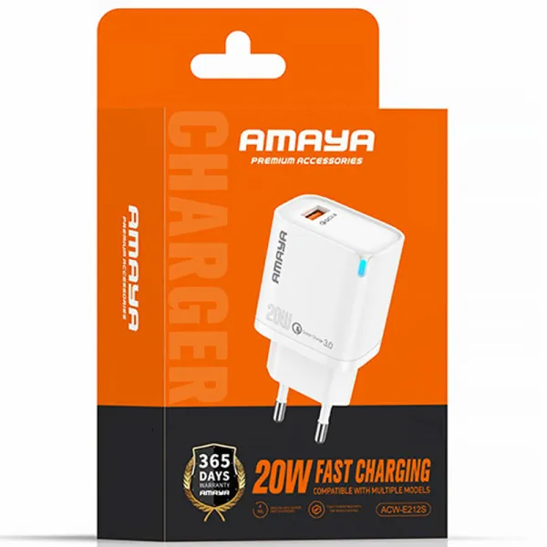 СЗУ Amaya E212S QC3.0 20W (1USB-A) — Белый — фото 2