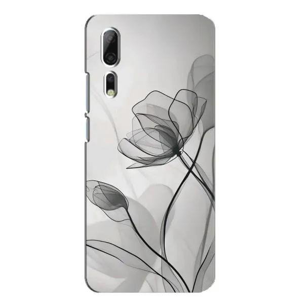 Чехол с принтом «Черные цветы» для ZTE Axon 10 Pro