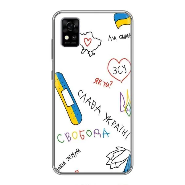 Чехол с принтом «Стикер» для ZTE Blade A31