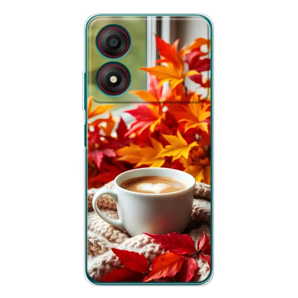 Чехол с принтом «Кофе и листья» для ZTE Blade A34 Чехол с принтом «Кофе и листья» для ZTE Blade A34