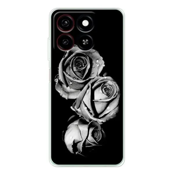 Чехол с принтом «Черная роза» для ZTE Blade A35