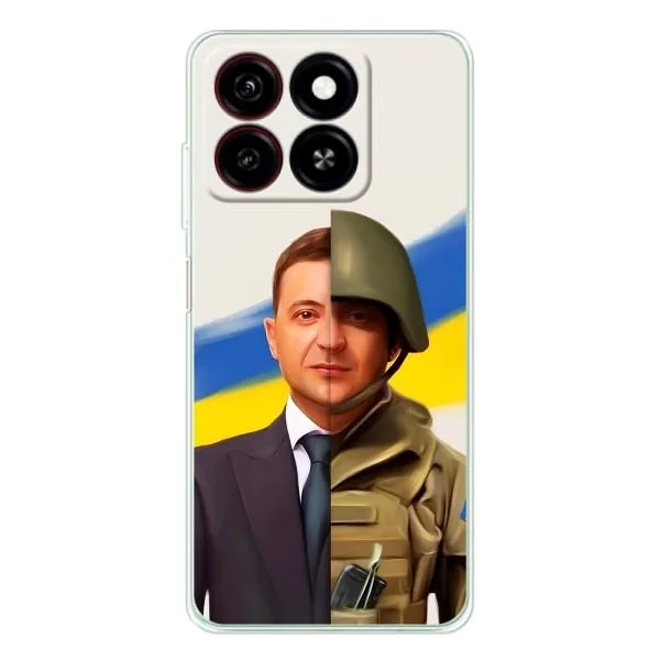 Чехол с принтом «Зеленский солдат» для ZTE Blade A35 Чехол с принтом «Зеленский солдат» для ZTE Blade A35