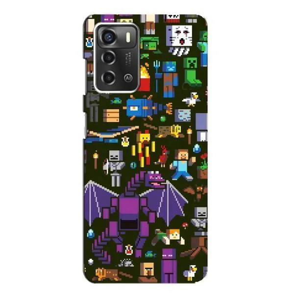 Чехол с принтом «Коллаж Майнкрафт» для ZTE Blade A52