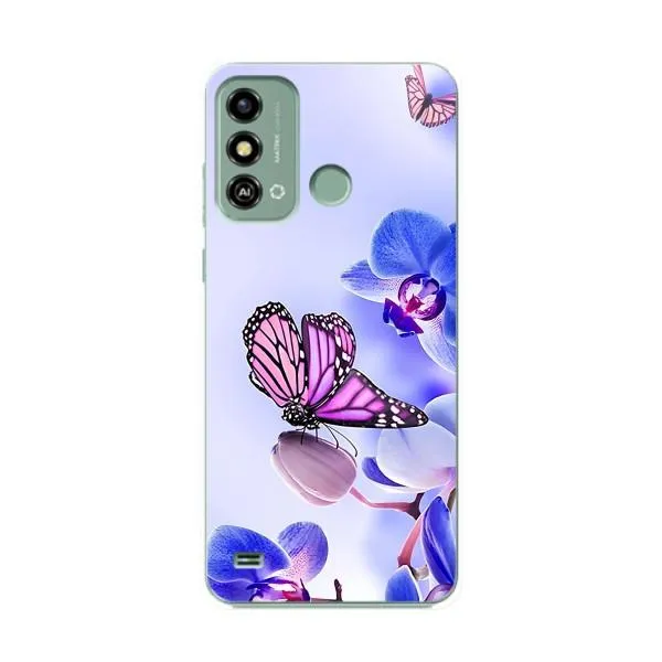Чехол с принтом «Бабочка на цветочке» для ZTE Blade A53