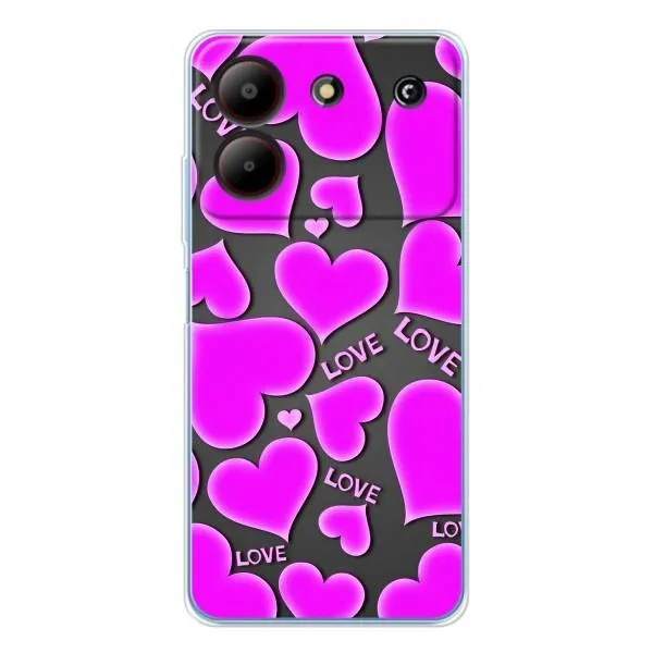 Чехол с принтом «Pink hearts» для ZTE Blade A54
