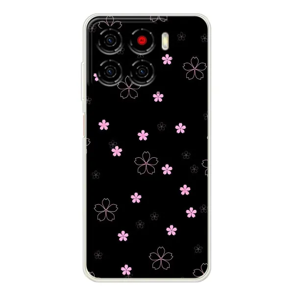 Чехол с принтом «Розовые цветы на черном» для ZTE Blade A56 Чехол с принтом «Розовые цветы на черном» для ZTE Blade A56