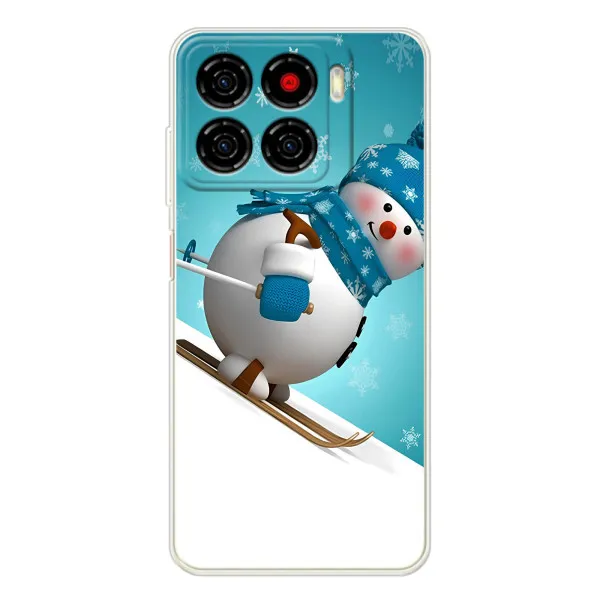 Чехол с принтом «Снеговик на лыжах» для ZTE Blade A56 Чехол с принтом «Снеговик на лыжах» для ZTE Blade A56