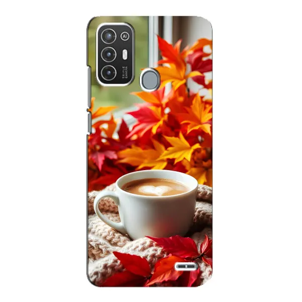 Чехол с принтом «Кофе и листья» для ZTE Blade A72 Чехол с принтом «Кофе и листья» для ZTE Blade A72