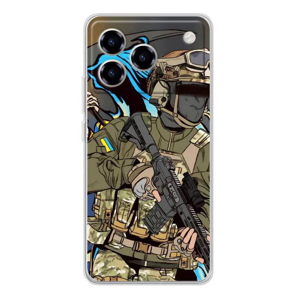 Чехол с принтом «Воин ВСУ» для ZTE Blade A76