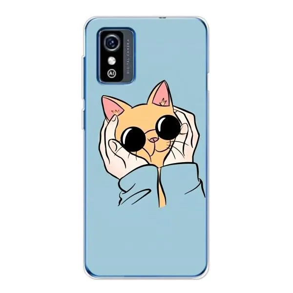 Чехол с принтом «Котик в очках» для ZTE Blade L9