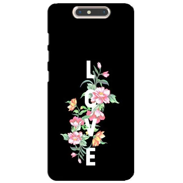 Чехол с принтом «Цветы LOVE» для ZTE Blade V8