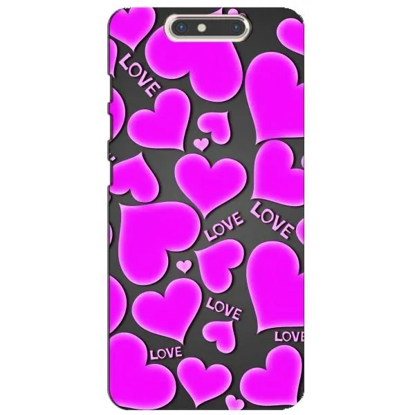Чехол с принтом «Pink hearts» для ZTE Blade V8
