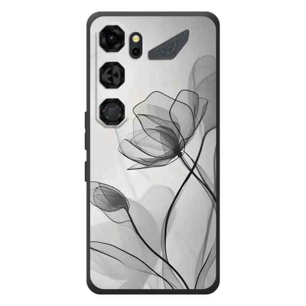 Чехол с принтом «Черные цветы» для ZTE Nubia Neo 5 GT 5G