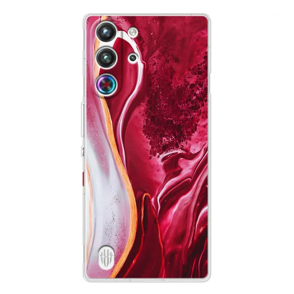 Чехол с принтом «Мрамор красный» для ZTE Nubia RedMagic 10 Pro Чехол с принтом «Мрамор красный» для ZTE Nubia RedMagic 10 Pro