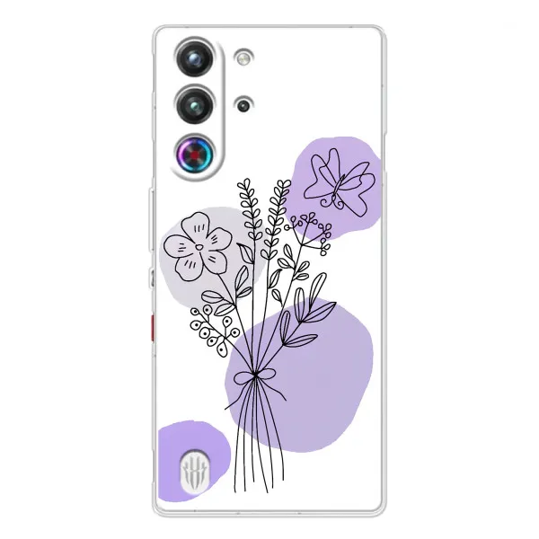 Чехол с принтом «Букет фиолетовая абстракция» для ZTE Nubia RedMagic 10 Pro Чехол с принтом «Букет фиолетовая абстракция» для ZTE Nubia RedMagic 10 Pro
