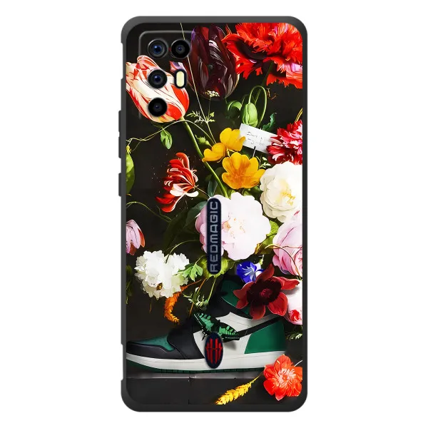 Чохол з принтом «Nike цветы» для ZTE Nubia RedMagic 6R