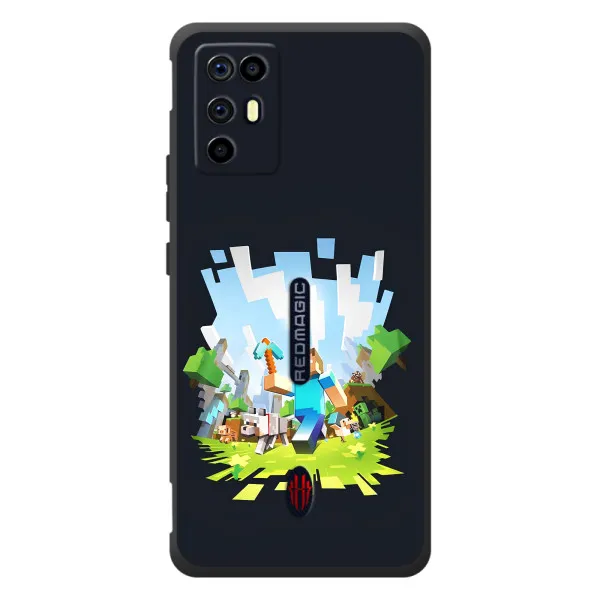 Чохол з принтом «персонажі Minecraft» для ZTE Nubia RedMagic 6R
