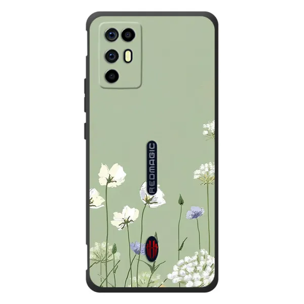 Чохол з принтом «Квіти на зеленому» для ZTE Nubia RedMagic 6R