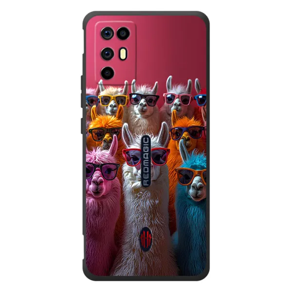 Чехол с принтом «Ламы в очках» для ZTE Nubia RedMagic 6R