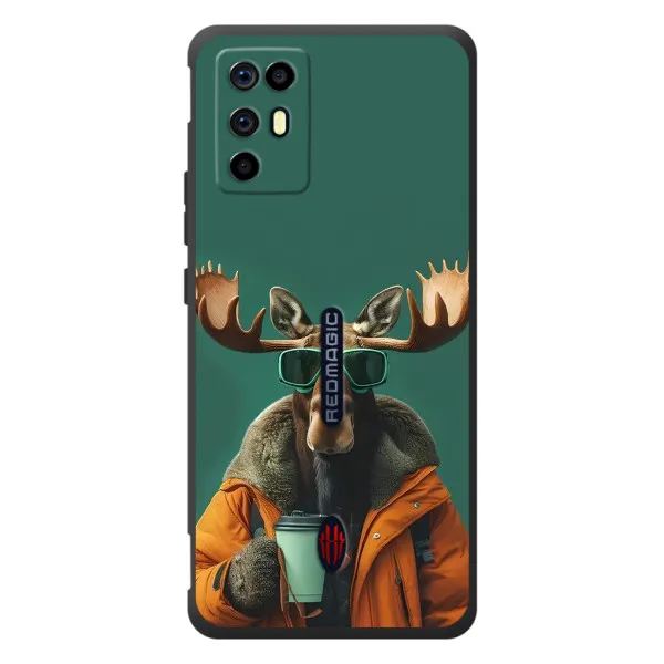 Чехол с принтом «Лось с кофе» для ZTE Nubia RedMagic 6R