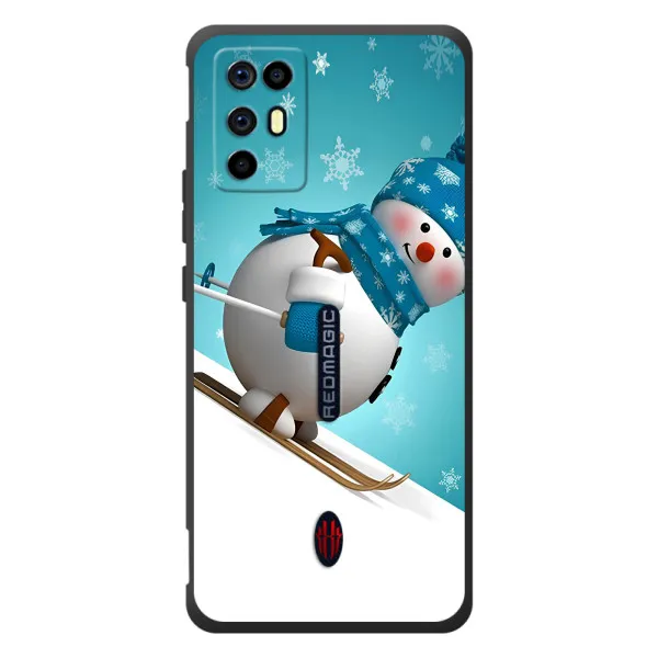 Чохол з принтом «Сніговик на лижах» для ZTE Nubia RedMagic 6R