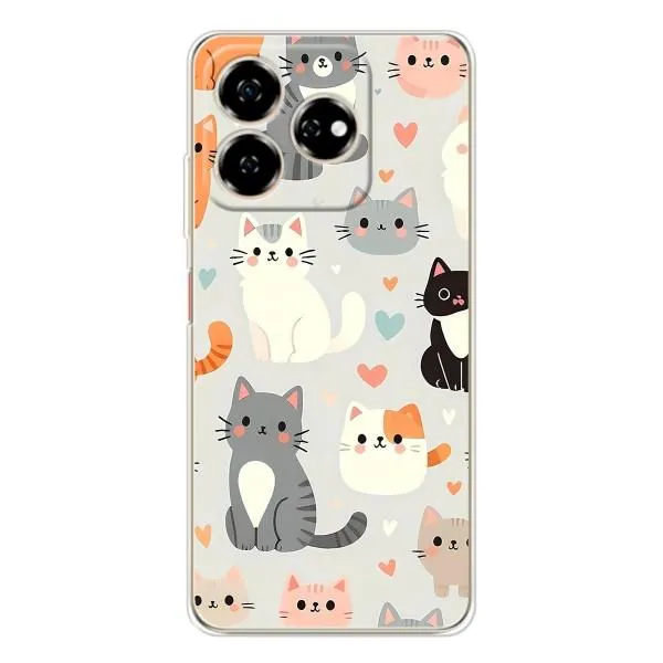 Чехол с принтом «Коллаж котов» для ZTE Nubia V60