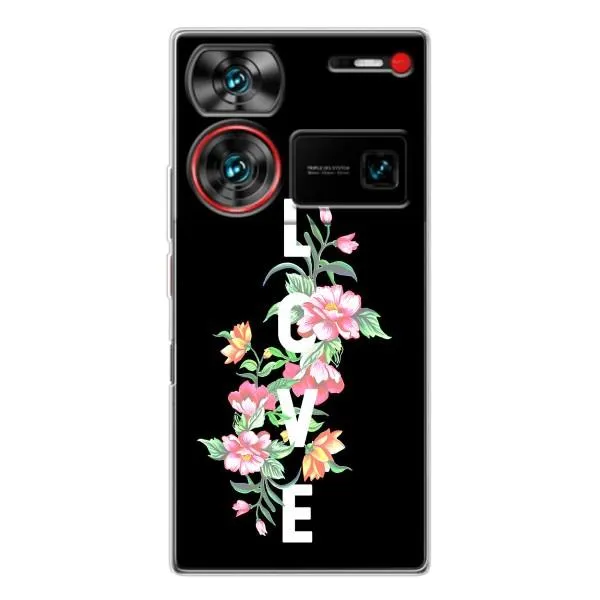Чехол с принтом «Цветы LOVE» для ZTE Nubia Z60 Ultra Чехол с принтом «Цветы LOVE» для ZTE Nubia Z60 Ultra