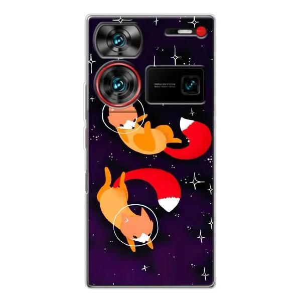 Чехол с принтом «Лисички космонавты» для ZTE Nubia Z60 Ultra Чехол с принтом «Лисички космонавты» для ZTE Nubia Z60 Ultra