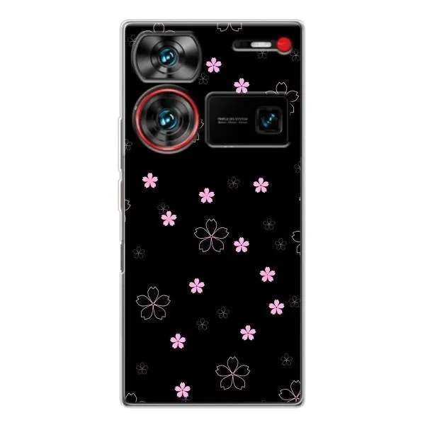 Чехол с принтом «Розовые цветы на черном» для ZTE Nubia Z60 Ultra Чехол с принтом «Розовые цветы на черном» для ZTE Nubia Z60 Ultra
