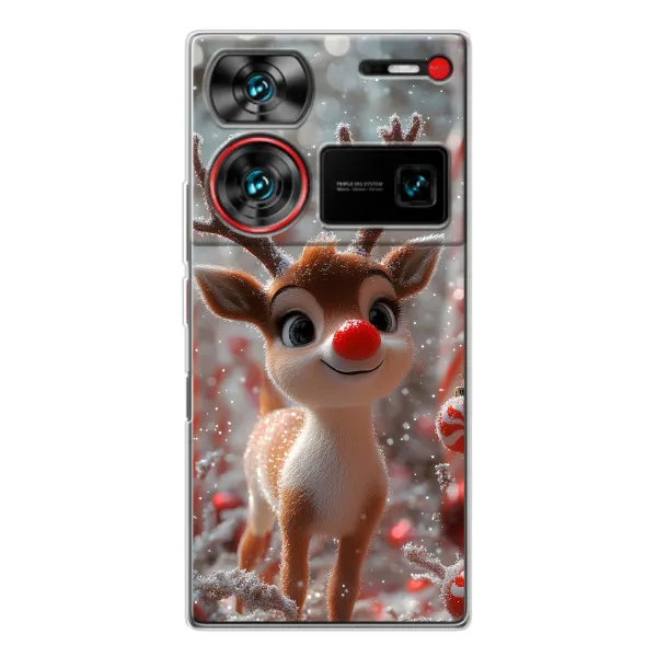 Чехол с принтом «Олень с носом» для ZTE Nubia Z60 Ultra