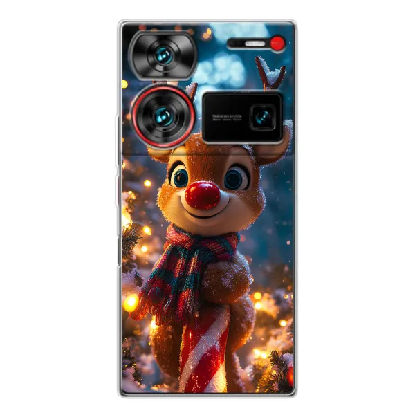 Чехол с принтом «Олень с шарфом» для ZTE Nubia Z60 Ultra