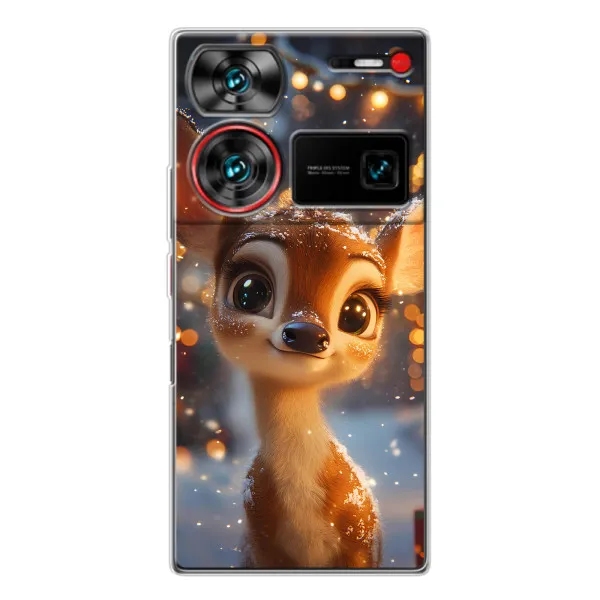 Чехол с принтом «Олененок среди гирлянд» для ZTE Nubia Z60 Ultra