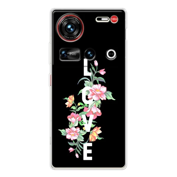 Чехол с принтом «Цветы LOVE» для ZTE Nubia Z70 Ultra Чехол с принтом «Цветы LOVE» для ZTE Nubia Z70 Ultra