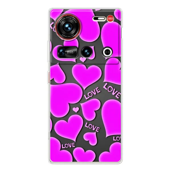 Чехол с принтом «Pink hearts» для ZTE Nubia Z70 Ultra Чехол с принтом «Pink hearts» для ZTE Nubia Z70 Ultra