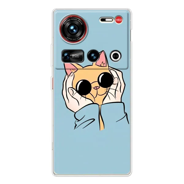 Чехол с принтом «Котик в очках» для ZTE Nubia Z70 Ultra Чехол с принтом «Котик в очках» для ZTE Nubia Z70 Ultra
