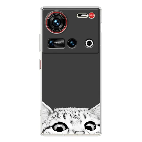 Чехол с принтом «Выглядывает кот» для ZTE Nubia Z70 Ultra Чехол с принтом «Выглядывает кот» для ZTE Nubia Z70 Ultra