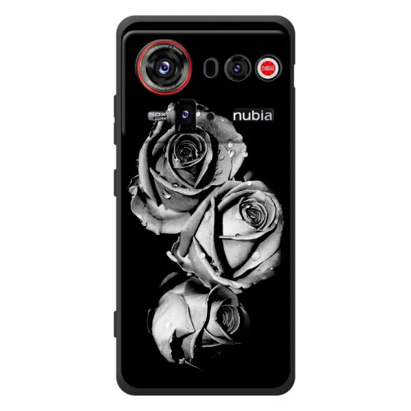 Чехол с принтом «Черная роза» для ZTE nubia Z80 Ultra