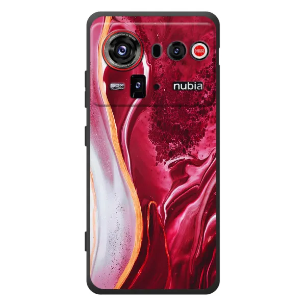 Чехол с принтом «Мрамор красный» для ZTE nubia Z80 Ultra