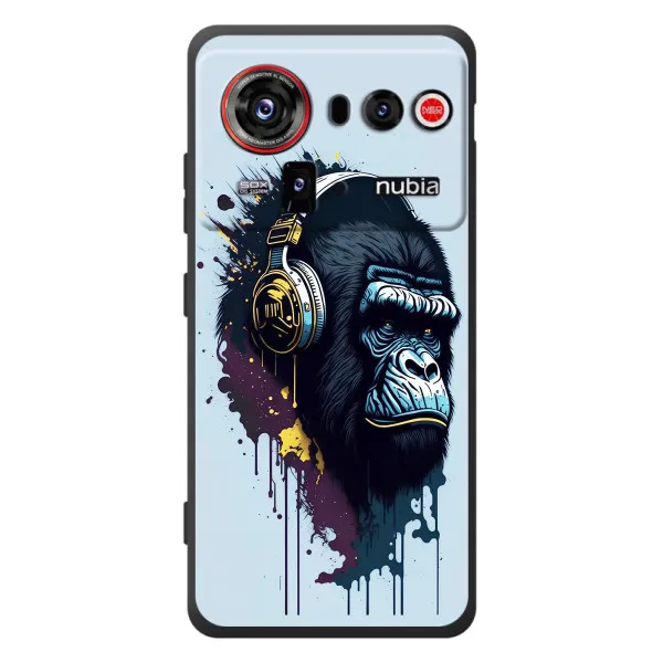 Чехол с принтом «Горилла в наушниках» для ZTE nubia Z80 Ultra