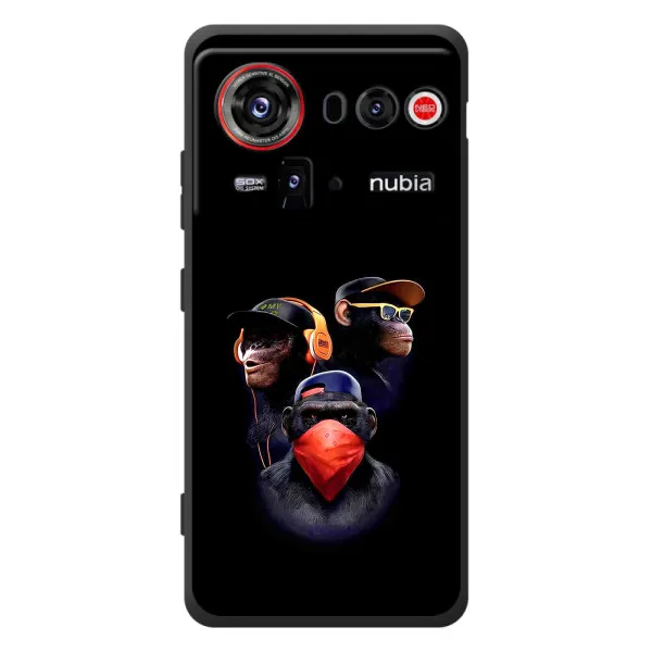 Чехол с принтом «Три обезьяны» для ZTE nubia Z80 Ultra