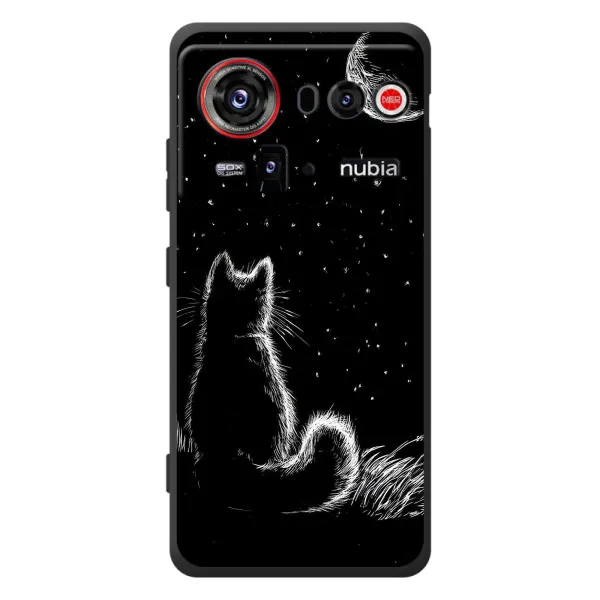 Чехол с принтом «Котик и луна» для ZTE nubia Z80 Ultra Чехол с принтом «Котик и луна» для ZTE nubia Z80 Ultra