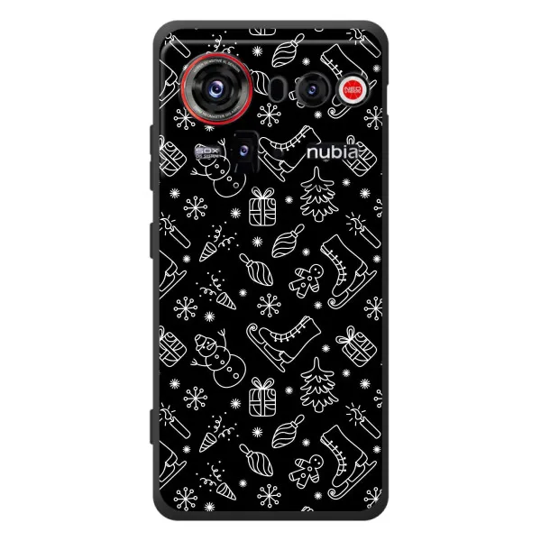 Чехол с принтом «Новогодний фон» для ZTE nubia Z80 Ultra