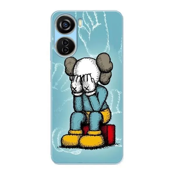 Чехол с принтом «Плач Bearbrick» для ZTE V40 Design Чехол с принтом «Плач Bearbrick» для ZTE V40 Design
