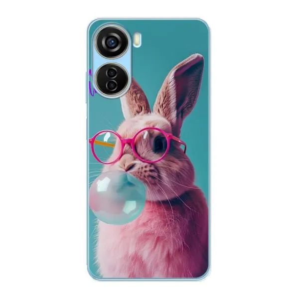 Чехол с принтом «Кролик в очках» для ZTE V40 Design
