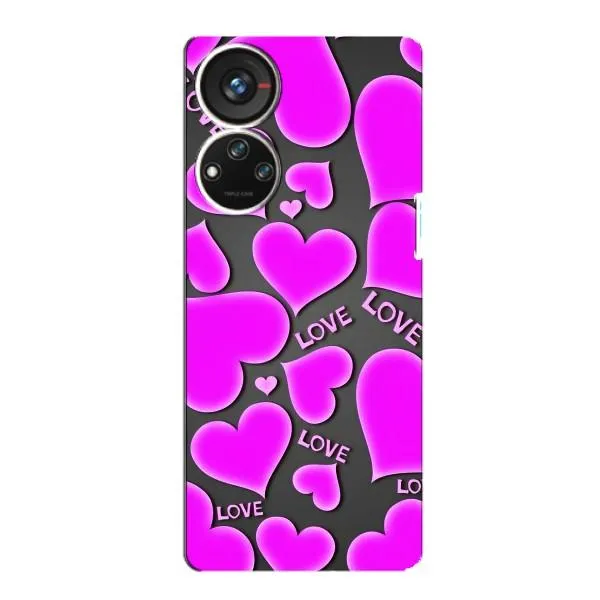 Чехол с принтом «Pink hearts» для ZTE Blade V40s Чехол с принтом «Pink hearts» для ZTE Blade V40s