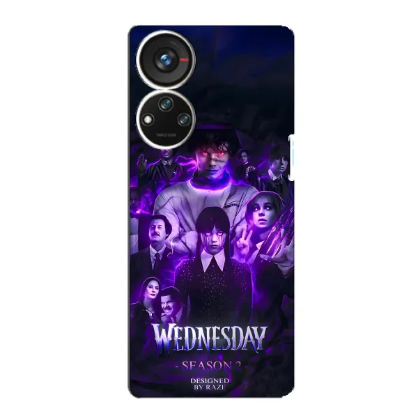 Чехол с принтом «Фиолетовая магия Уэнздей» для ZTE Blade V40s Чехол с принтом «Фиолетовая магия Уэнздей» для ZTE Blade V40s