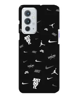 Чохол для OnePlus 9RT з картинкою «Nike Black Pattern»