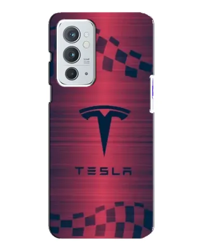 Чохол для OnePlus 9RT з картинкою «Тесла червоний карбон»