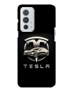 Чохол для OnePlus 9RT з картинкою «Tesla — срібне авто»